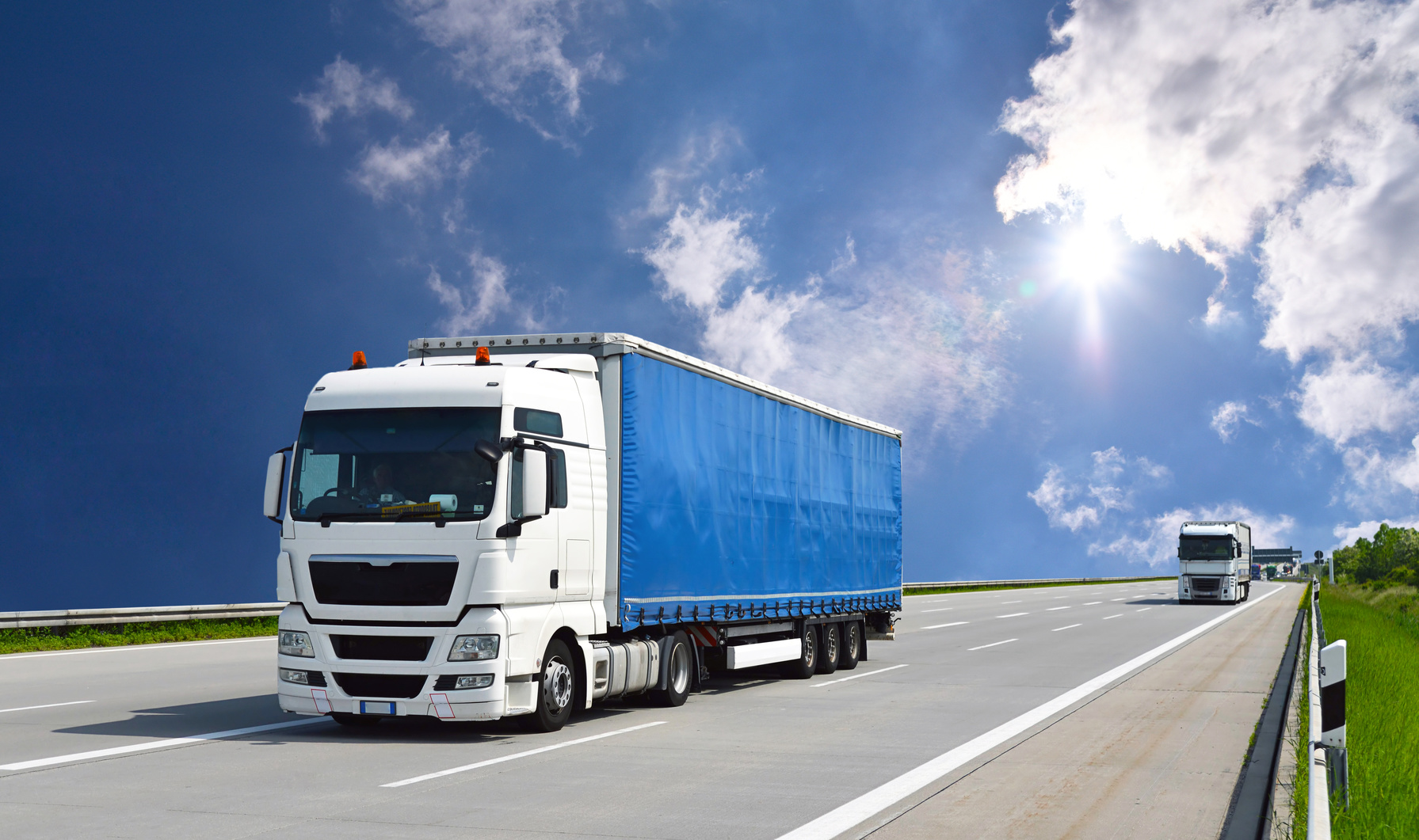 Lorry driving on a highway